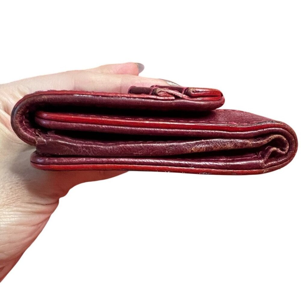 Chloé Burgundy Leather Snap Closure Wallet - Picture 4 of 16